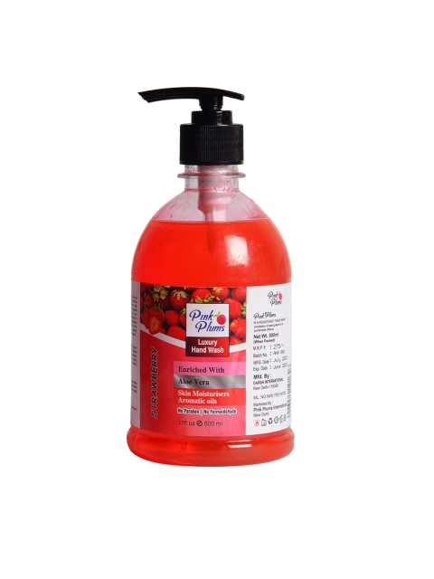 

Pink Plums Unisex Strawberry Handwash Enriched with Aloe Vera & Aromatic Oils- 500 ml, Multi