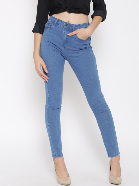 

FOREVER 21 Women Blue Skinny Fit High-Rise Clean Look Jeans