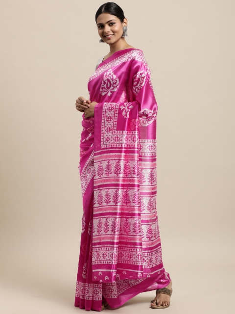 

KALINI Pink Ethnic Motifs Art Silk Saree