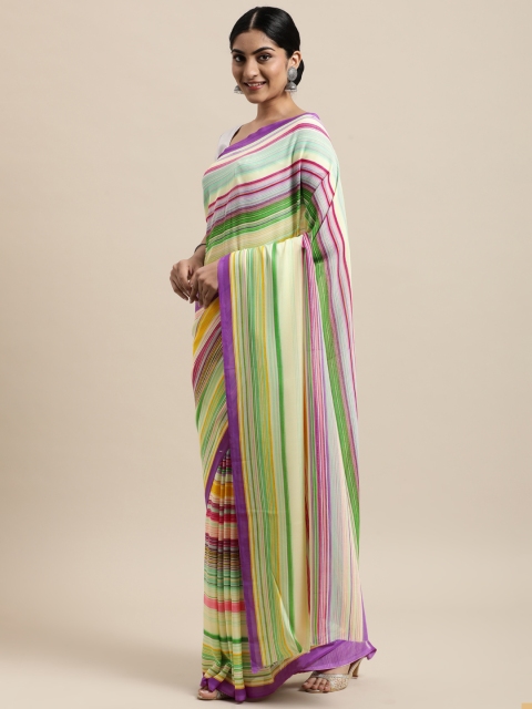 

KALINI Multicoloured Striped Saree, Multi