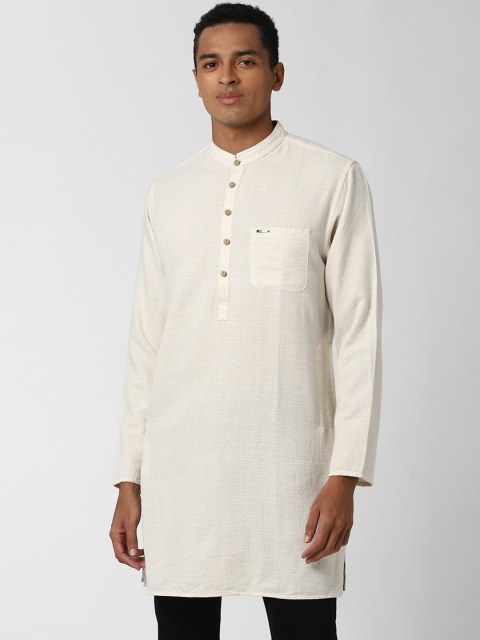 

Peter England Men Cream-Coloured Chikankari White Romance Kurta