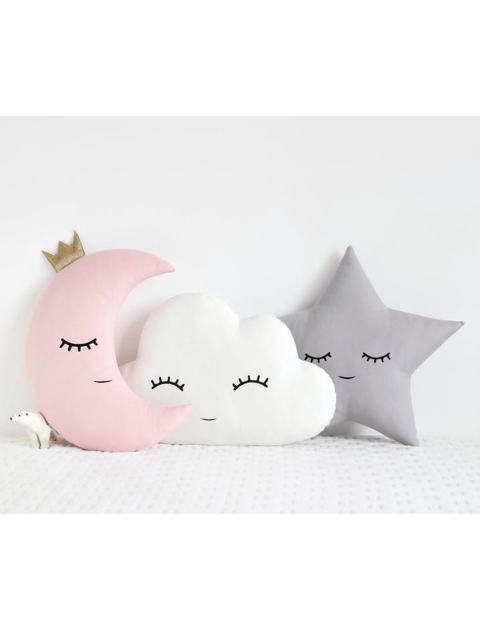 

STYBUZZ Kids Pack Of 2 Cloud Moon Star Crib Cushions, Pink