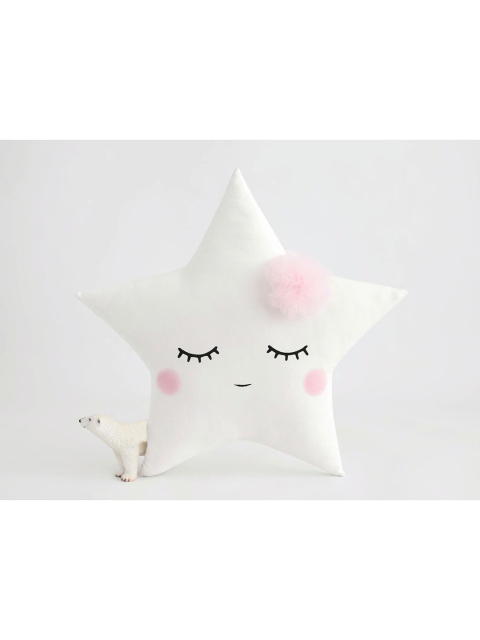

STYBUZZ Kids Set Of 3 White & Black Printed Crib Cushion Set