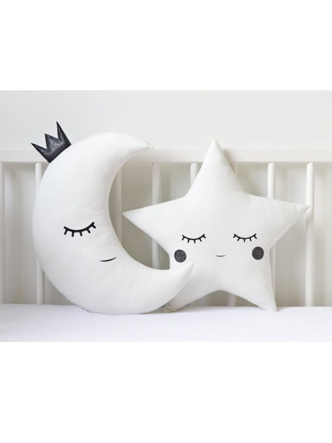 

STYBUZZ Kids Pack Of 2 White Cute Moon Star Crib Cushion Set