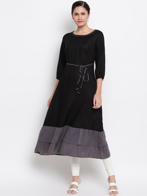 

IMARA Woman Black Liva A-Line Midi Dress
