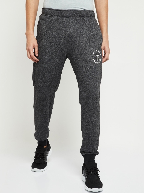

max Men Grey Melange Solid Joggers Trousers