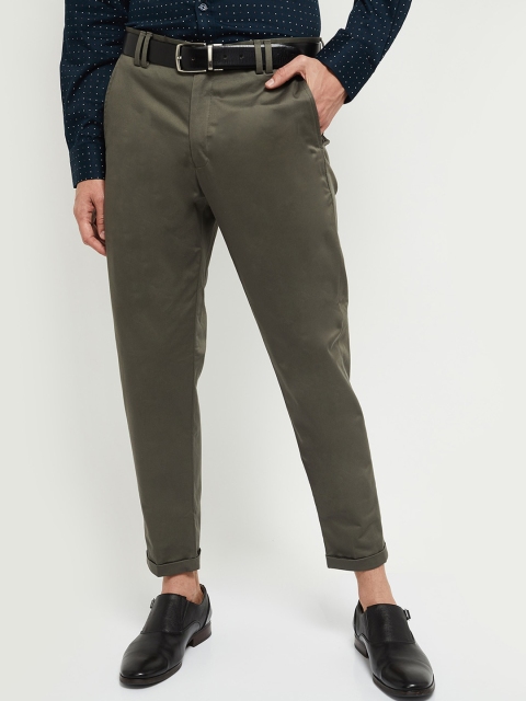 

Max Men Olive Green Casual Trousers