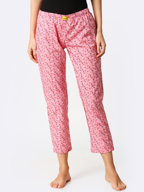 

Bewakoof Women Pink Printed Lounge Pants