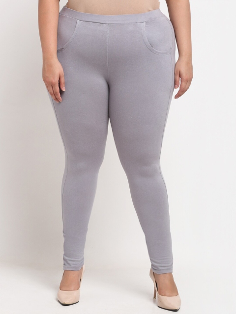 

TAG 7 PLUS Women Plus Size Grey Cotton Leggings