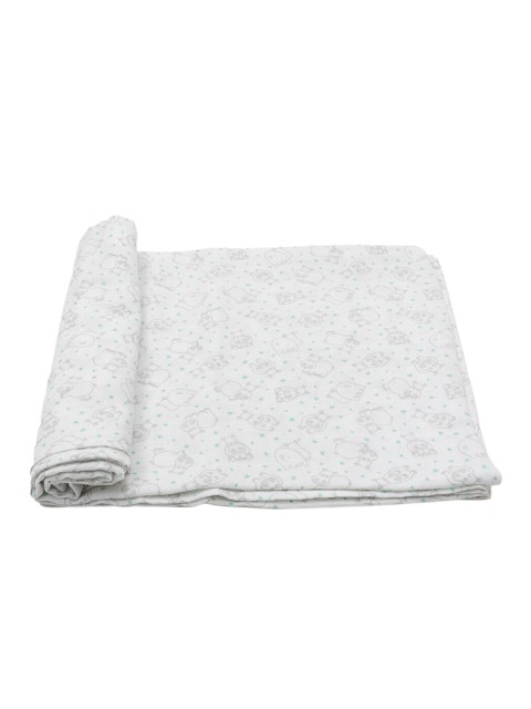 

Nino Bambino Kids White & Grey Printed Organic Cotton Muslin Swaddle