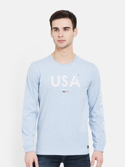 

METTLE Men Blue Typography Printed T-shirt