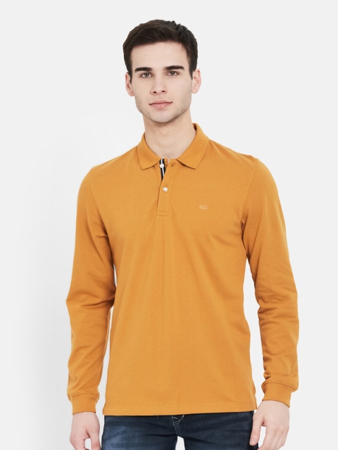 

METTLE Men Yellow Polo Collar T-shirt