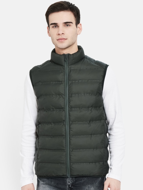 

METTLE Men Olive Green Puffer Jacket