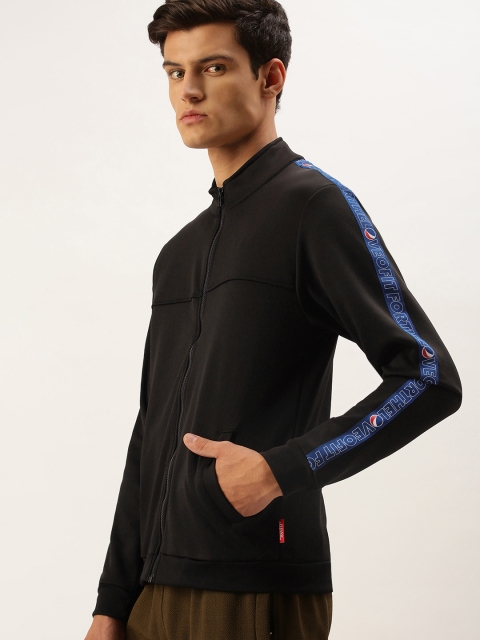 

Flying Machine Men Black Side Striped Sweatshirt