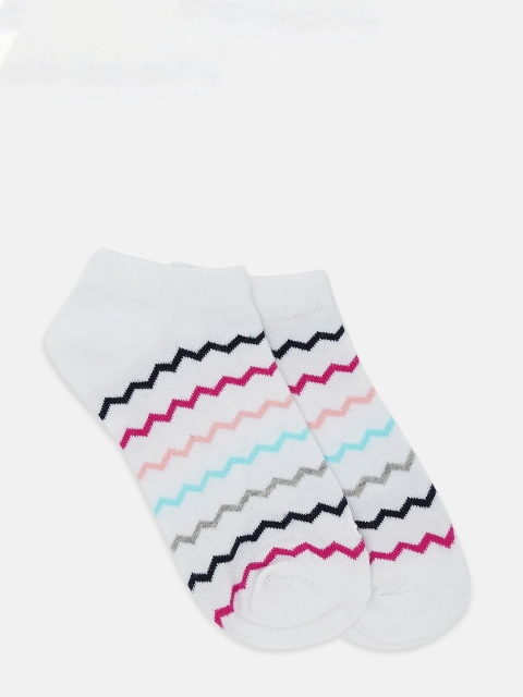 

Honey by Pantaloons Women Pink & White Patterned Ankle Length Socks