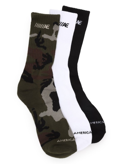 

AMERICAN EAGLE OUTFITTERS Men Pack Of 3 Above Ankle-Length Socks, White