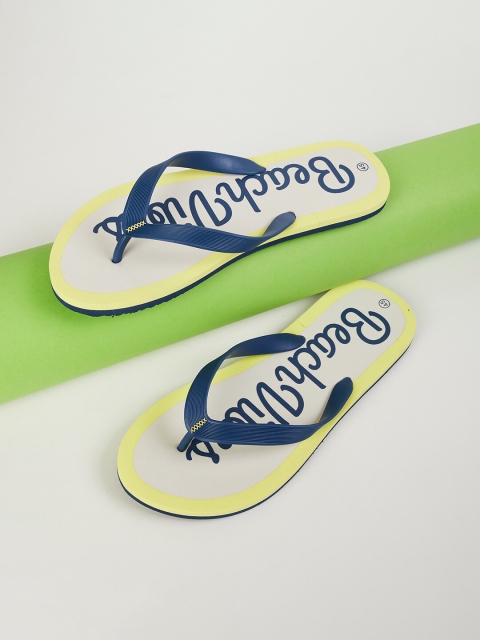 

Forca by Lifestyle Men Yellow & Blue Printed Thong Flip-Flops