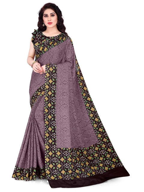 

KALINI Purple & Black Floral Saree