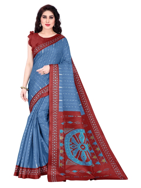 

KALINI Grey & Blue Art Silk Saree