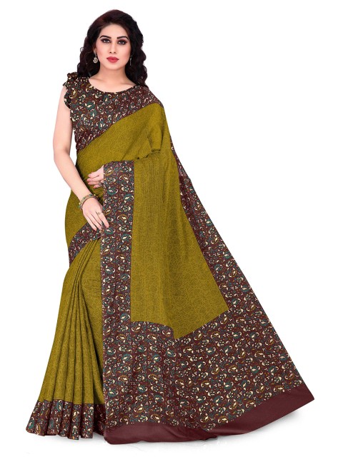 

KALINI Mustard & Purple Floral Saree