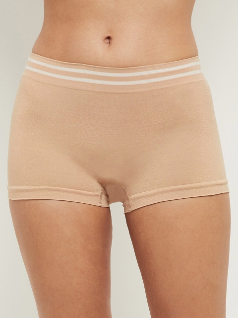 

max Women Nude-Coloured & White Solid Boy Shorts PA21SMBRF02SKIN