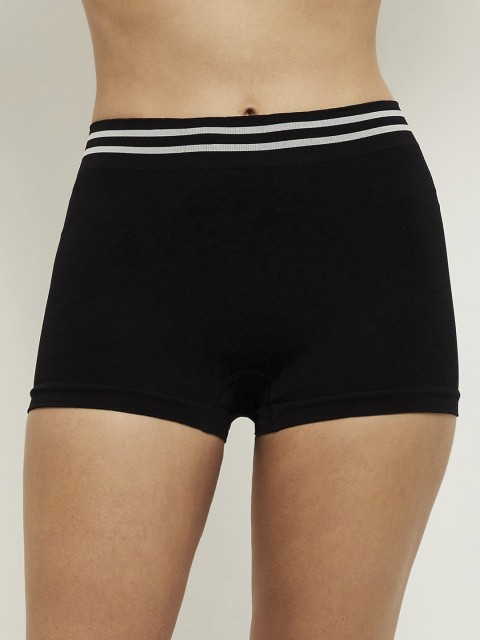 

Max Women Solid Black Solid Boy Shorts