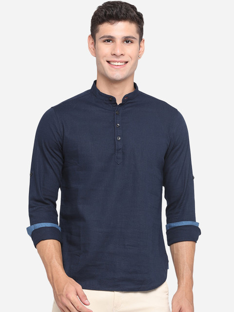 

Greenfibre Men Blue Classic Slim Fit Opaque Casual Shirt