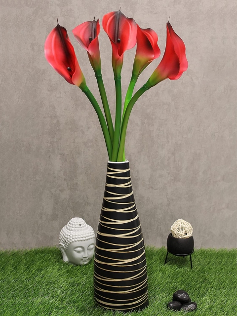 

PolliNation Set Of 5 Red & Green Artificial Calla Lily Flowers Sticks