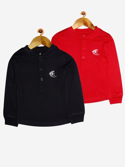 

KiddoPanti Unisex Kids Pack Of 2 T-shirt, Black