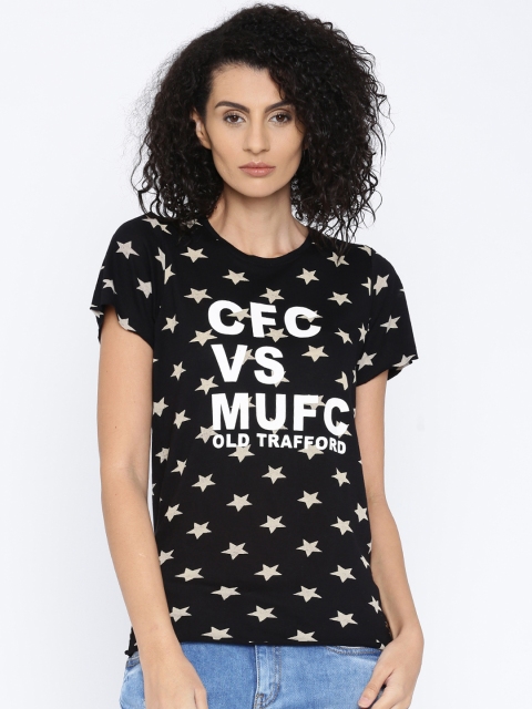 

Pepe Jeans Women Black Printed Round Neck T-Shirt