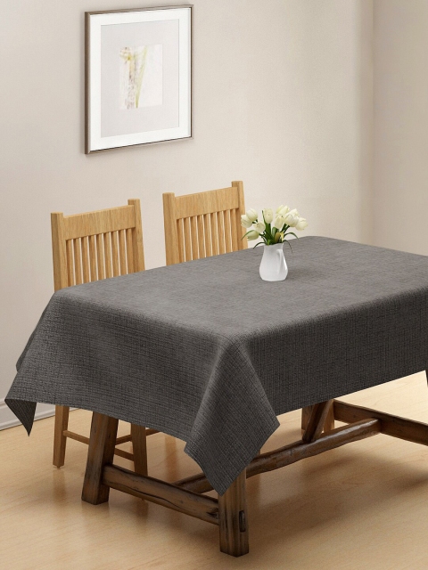 

KLOTTHE Grey Woven-Design Cotton 6-Seater Rectangular Table Cover