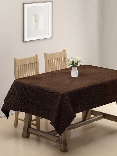 

KLOTTHE Brown Woven Design Cotton 6-Seater Rectangular Table Cover