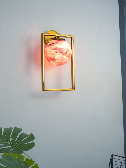 

Fos Lighting Pink & Gold-Toned Printed Classic Country Wall Lamp