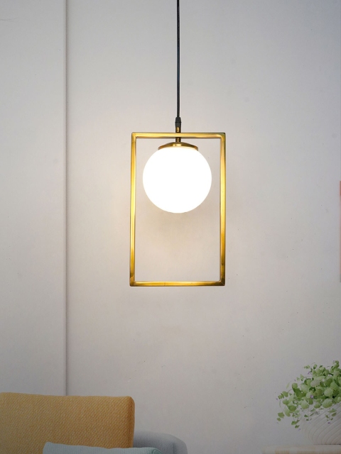 

Fos Lighting Gold-Toned & White Classic Country Ceiling Lamp