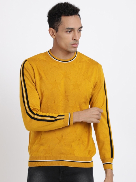 

MASH UNLIMITED Men Yellow & Black Printed Pullover