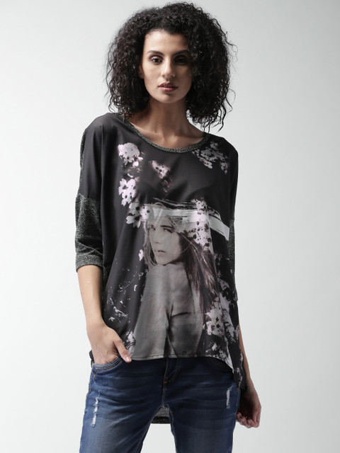 

ALCOTT Women Black Printed Top