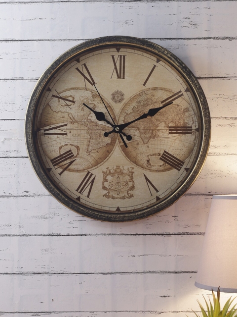 

House Of Accessories White & Brown Vintage Wall Clock