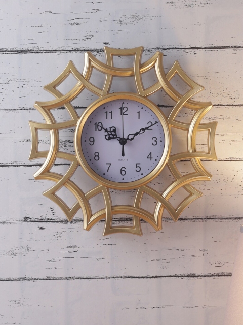 

House Of Accessories Gold-Toned & White Vintage Wall Clock
