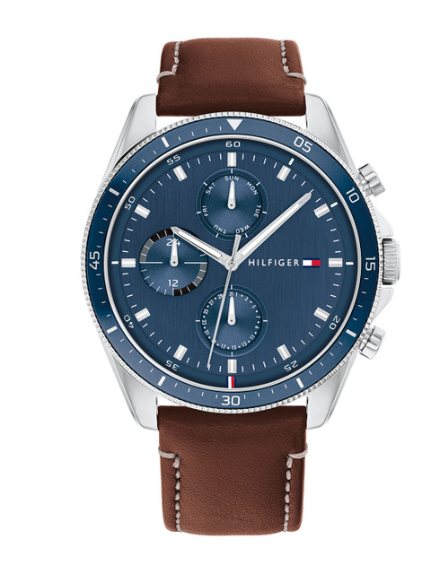 

Tommy Hilfiger Men Blue Dial & Brown Leather Straps Analogue Watch NCTH1791837W