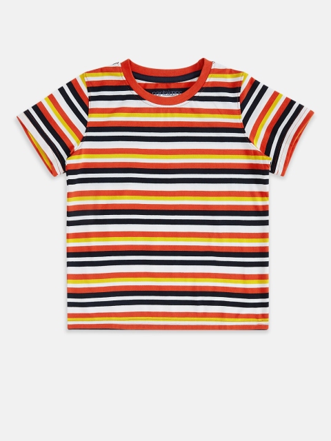 

Pantaloons Junior Boys White Striped T-shirt