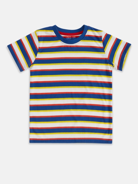 

Pantaloons Junior Boys Yellow & Red Striped Cotton T-shirt