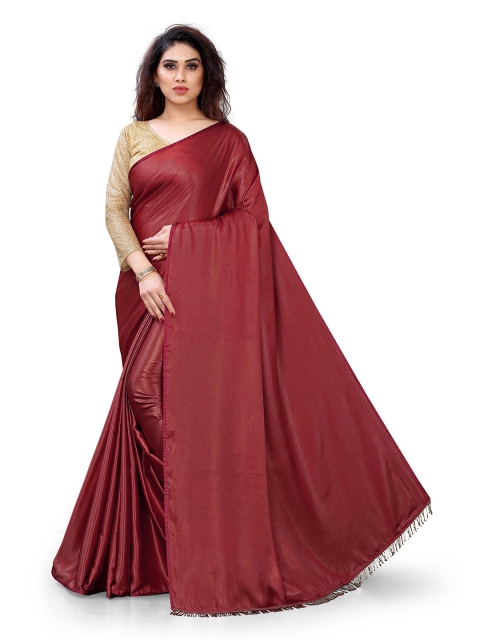 

MIRCHI FASHION Brown Satin Saree