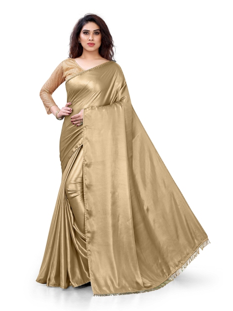 

MIRCHI FASHION Beige Satin Saree