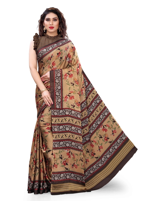 

KALINI Peach-Coloured Floral Printed Bagh Saree