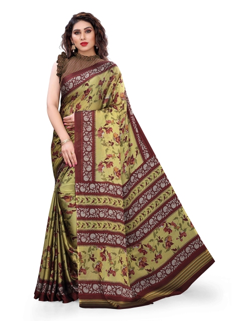 

KALINI Yellow & Maroon Floral Bagh Saree