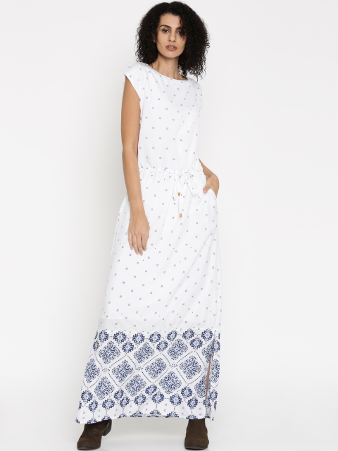

Tokyo Talkies Women White Printed Maxi Dress