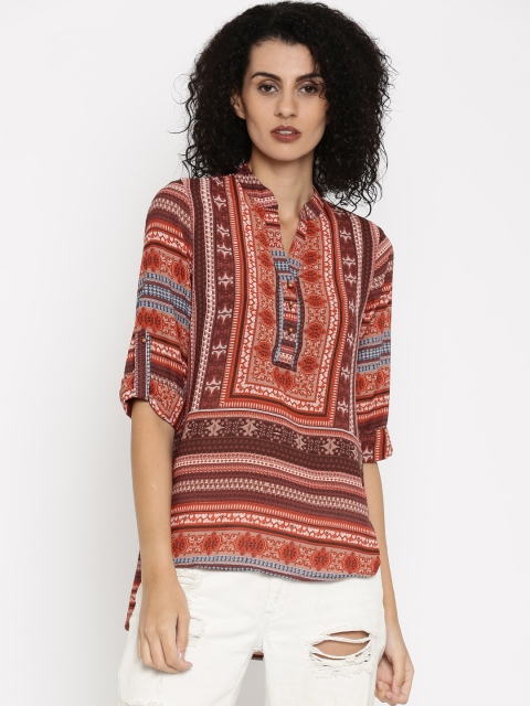 

Tokyo Talkies Brown Printed Tunic