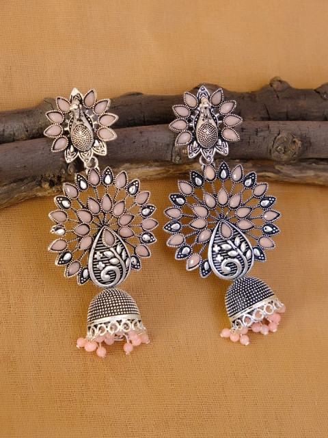 

Crunchy Fashion Multicoloured Contemporary Jhumkas Earrings, Multi