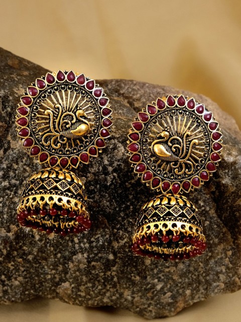 

Crunchy Fashion Maroon Contemporary Jhumkas Earrings