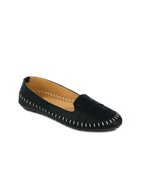 

DESI COLOUR Women Black Ballerinas with Laser Cuts Flats